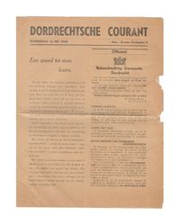 Newspapers in wartime in Dordrecht - newspapers from the Second World War in Dordrecht.