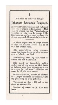 Bidprenten van gesneuvelde Nederlandse militairen in Dordrecht in mei 1940.