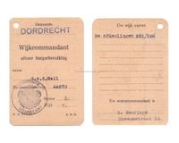 Document Wijkcommandant Afvoer Burger Bevolking Dordrecht.