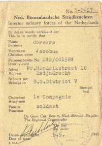 3. Militaire ID van Koos Corvers.