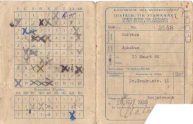 Eerste distributie stamkaart van Koos Corvers.