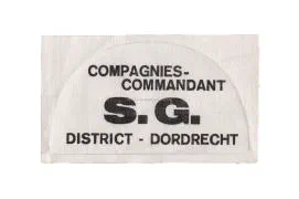 S.G. mouwembleem Compagnies Commandant Binnenlandse Strijdkrachten Dordrecht