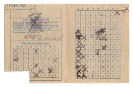 Distributiestamkaart 1e model Dhr. Pieter Dalm uit Dordrecht.