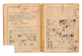 Distributiestamkaarten van Dhr. Bastiaan van Rooijen en zijn vrouw Maria Visser van Rooijen uit Sliedrecht.