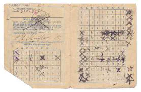 Distributiestamkaarten van de familie Sluijters uit Dordrecht.