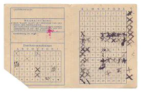 Distributiestamkaarten van de familie Sluijters uit Dordrecht.