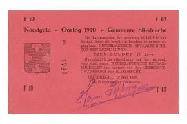 Sliedrecht: Noodgeld - mei 1940