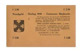 Sliedrecht: Noodgeld - mei 1940