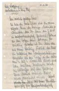 Brief van Oberleutnant und Kompanie Chef Wolfgang Uhl aan de weduwe Winterl.