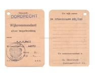 Document Wijkcommandant Afvoer Burger Bevolking Dordrecht thumbnail