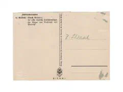 De postkaart met originele handtekening van Oberst Bruno Bräuer.