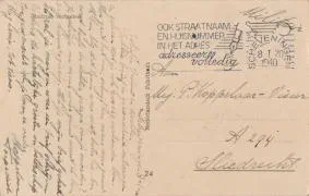 Veldpostkaart - In vaten wassen was ik nooit sterk - 8 januari 1940