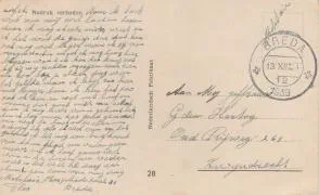 Veldpostkaart - Des zondags heeft de kok bezoek - 13 december 1939