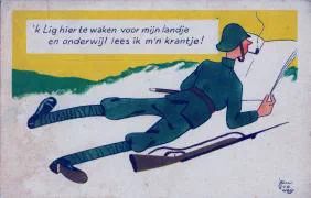 Veldpostkaart 'k lig hier te waken voor mijn landje - 11 december 1939