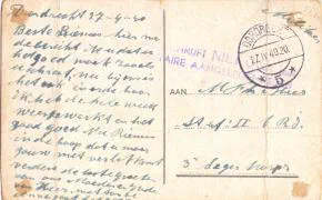 Veldpostkaart - Dordrecht veer naar Papendrecht -27 april 1940