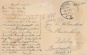 Veldpostkaart Papendrecht gemeentehuis - 17 mei 1940
