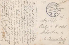 Veldpostkaart Militair tehuis Benvenuta - Staf 1-17 R.A. - 30 april 1940