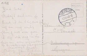 Veldpostkaart – Dordrecht Wolwevershaven – 13 april 1940