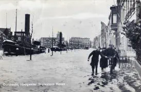 Dordrecht, Hoogwater Wolwevershaven - 12 februari 1940